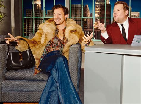 harry styles gucci james corden|Harry Styles Does Gucci Beloved Campaign With James Corden.